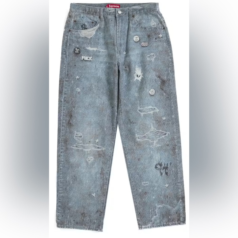 Supreme HJR Trompe L’oeil Loose Fit Jean “Blue” Size: 36
